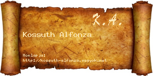 Kossuth Alfonza névjegykártya